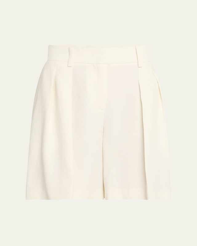 Pleated Linen Trouser Shorts